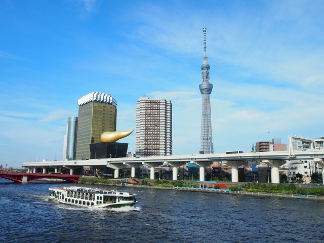 Sumida River with Tokyo's skyscrapers