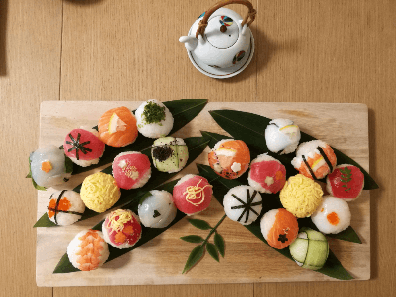 Colourful Temari Sushi cooking class near Shibuya