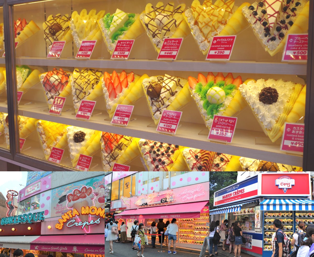 best crepe shops at Takeshita Street, Harajuku