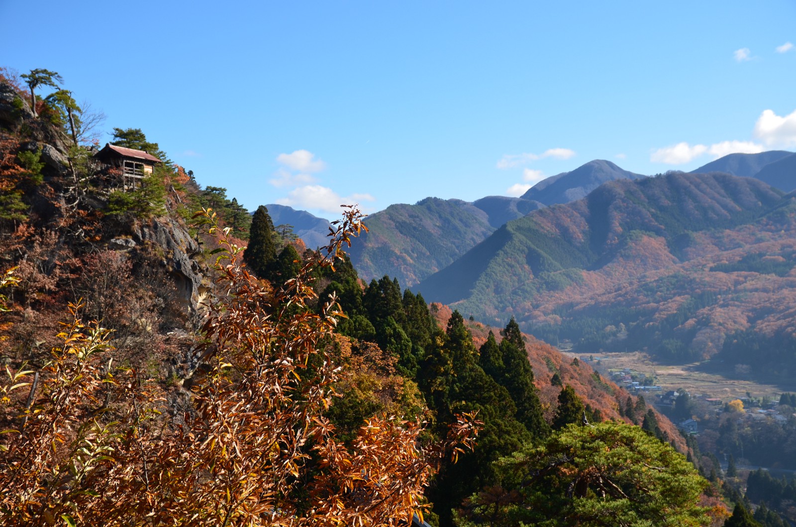 The historical temple surrounded by mountains