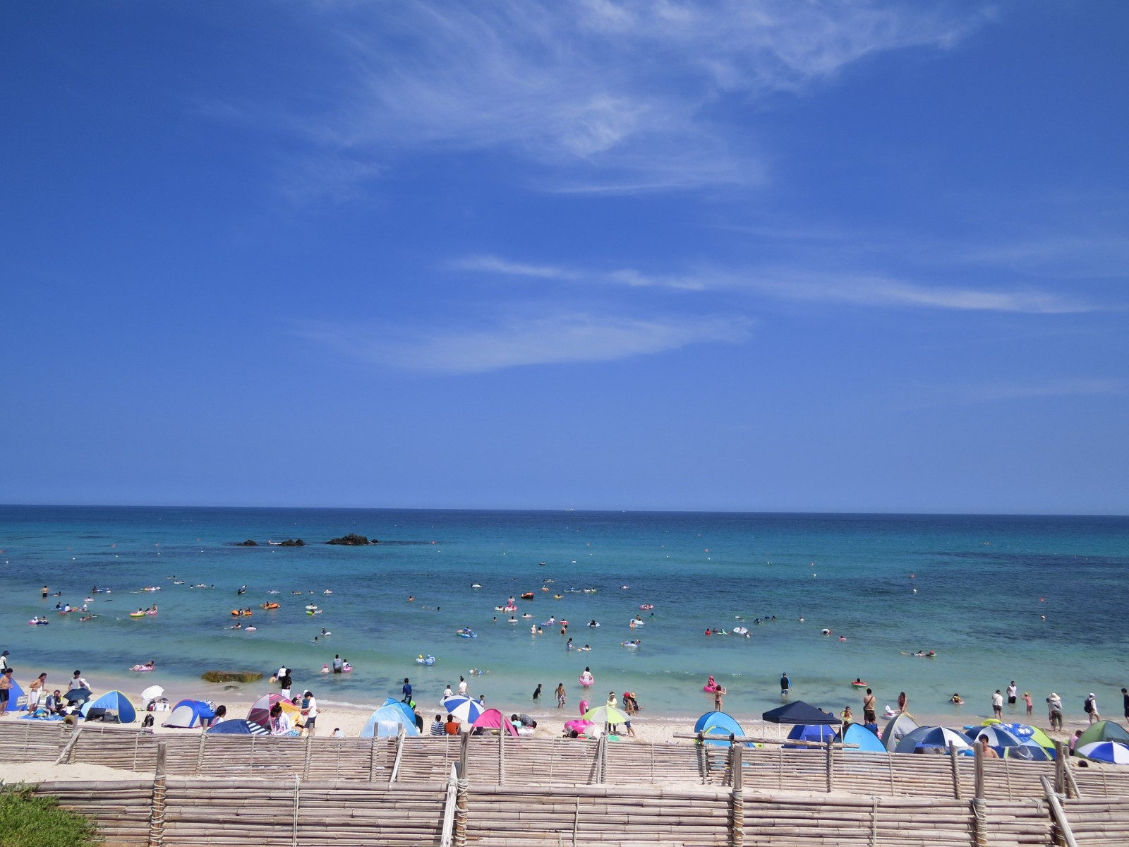 Beach at Tsunoshima Island in summer