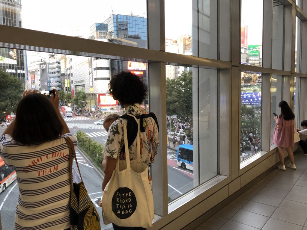 The view of the crossing from the photo spot at Shibuya Station