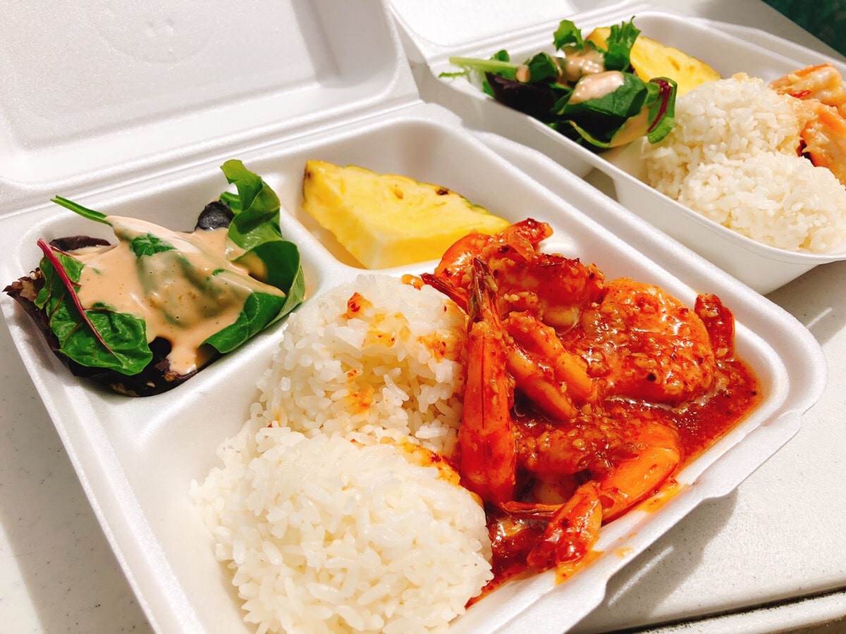 Garlic Shrimp Lunch Box in Hawaii