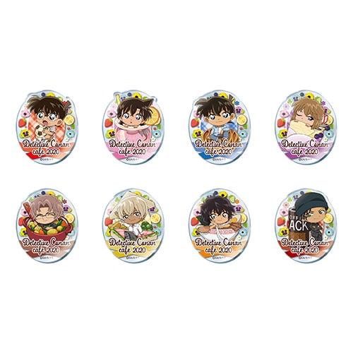 Acrylic badges sold at Detective Conan Cafe 2020