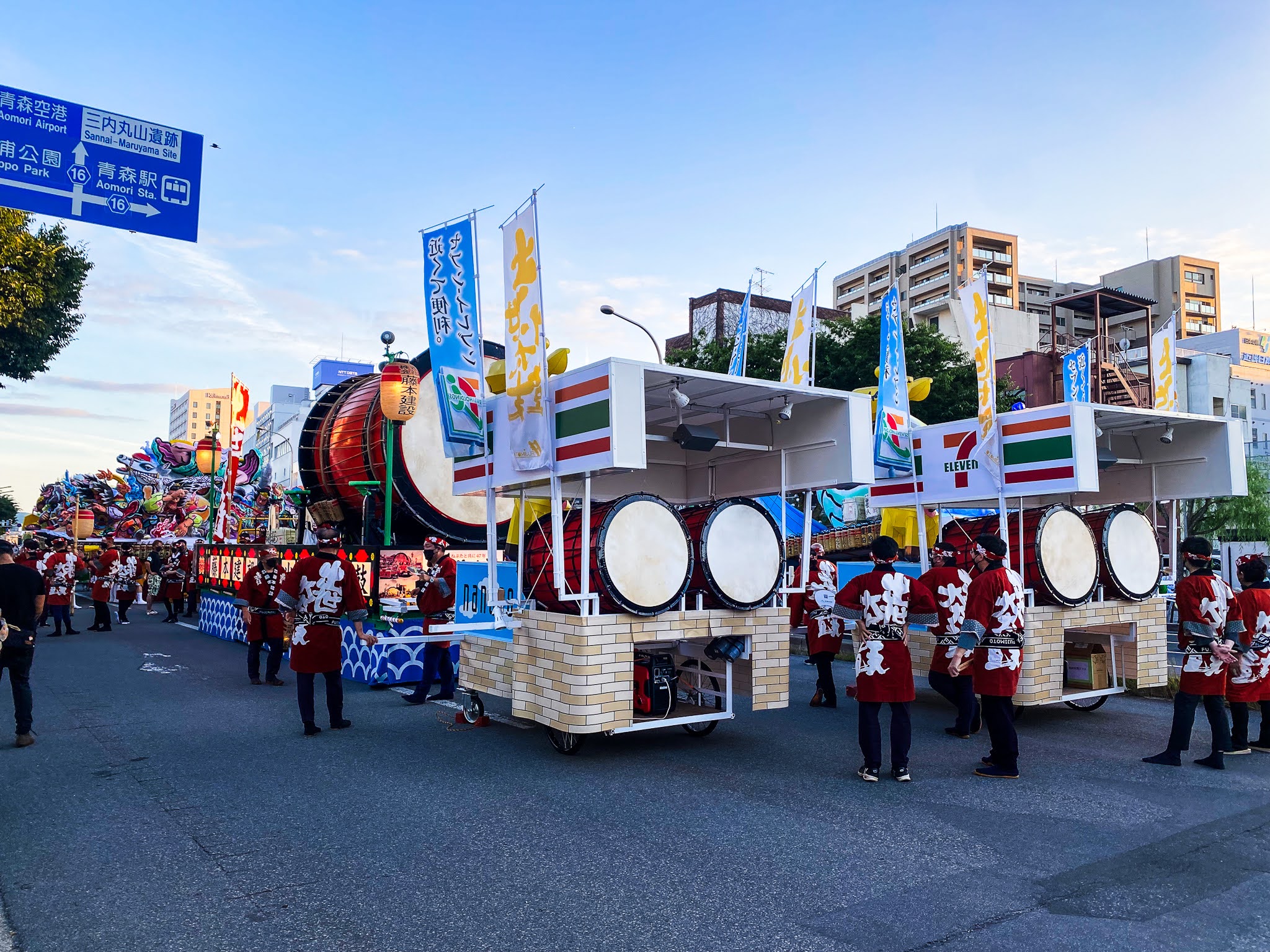 Nebuta floats ready for the parade