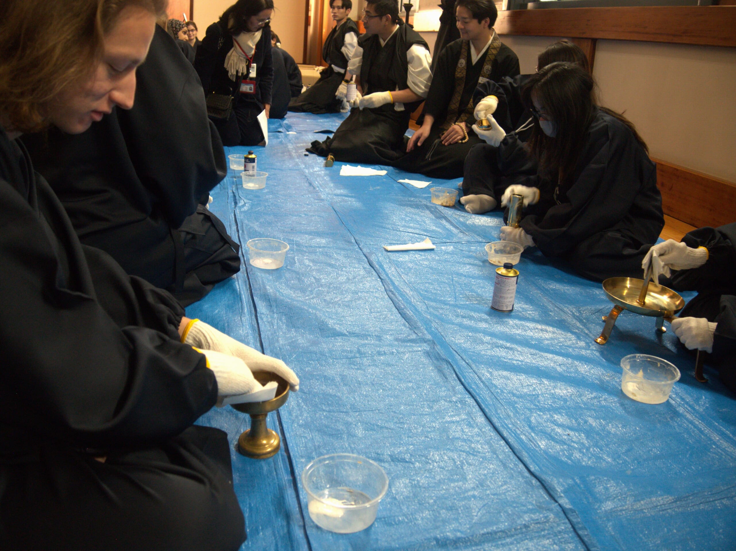 polishing golden artifacts at tsukiji hongwanji