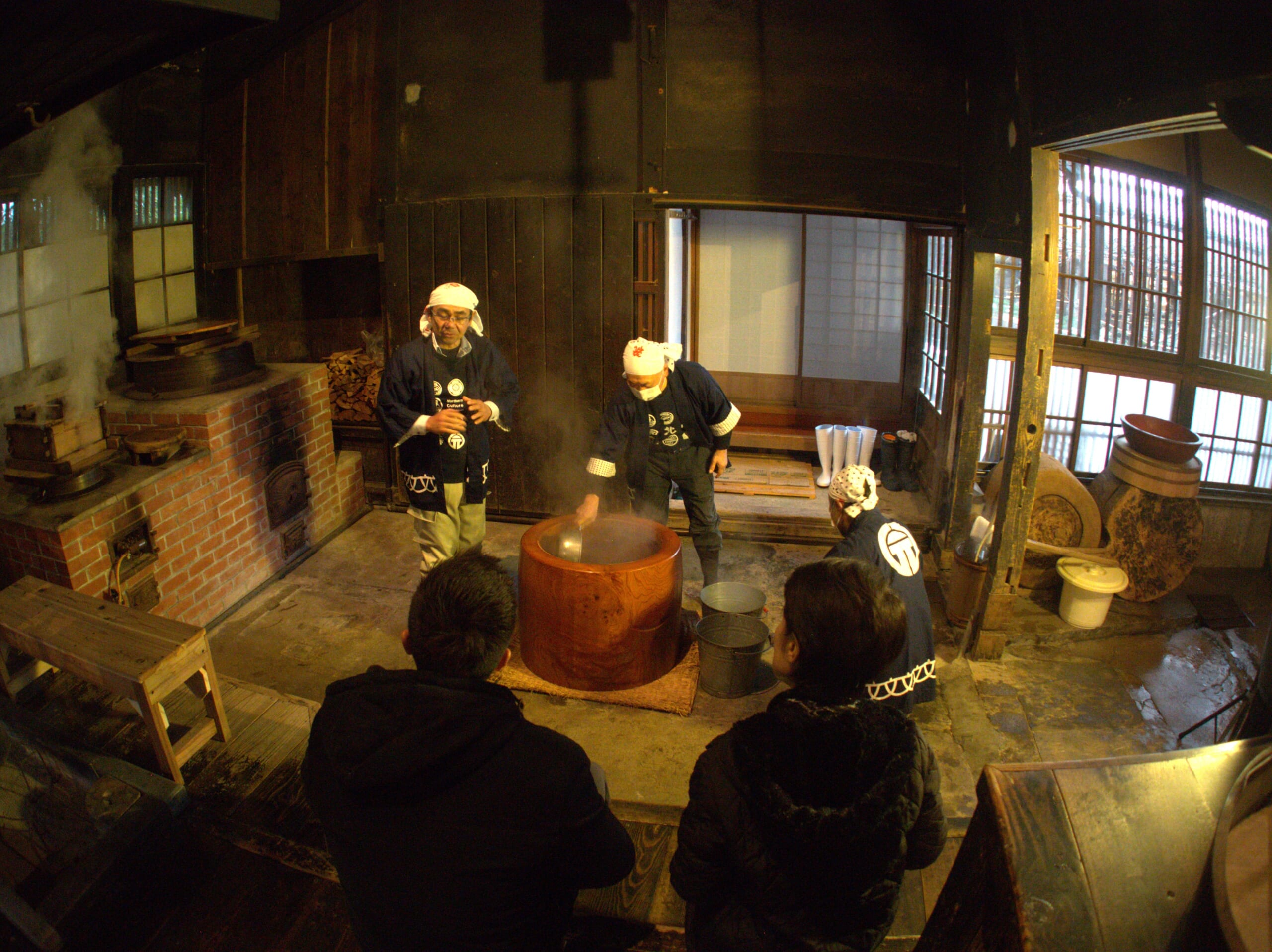 Mochi pounding demonstration