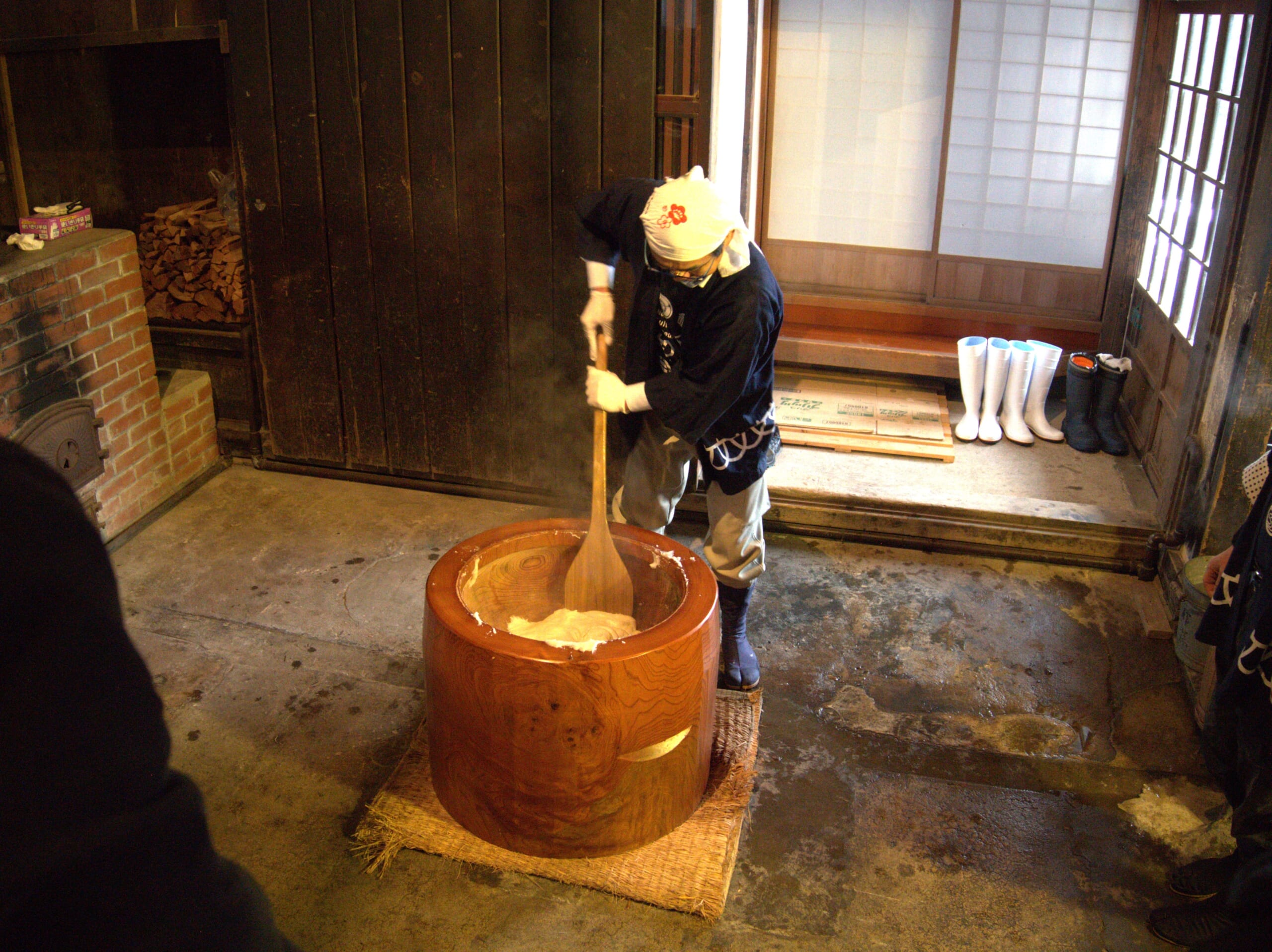 Mochi pounding demonstration